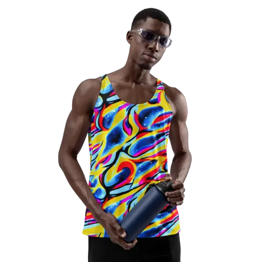 Electric Dreamscape on a Men's Tank Top