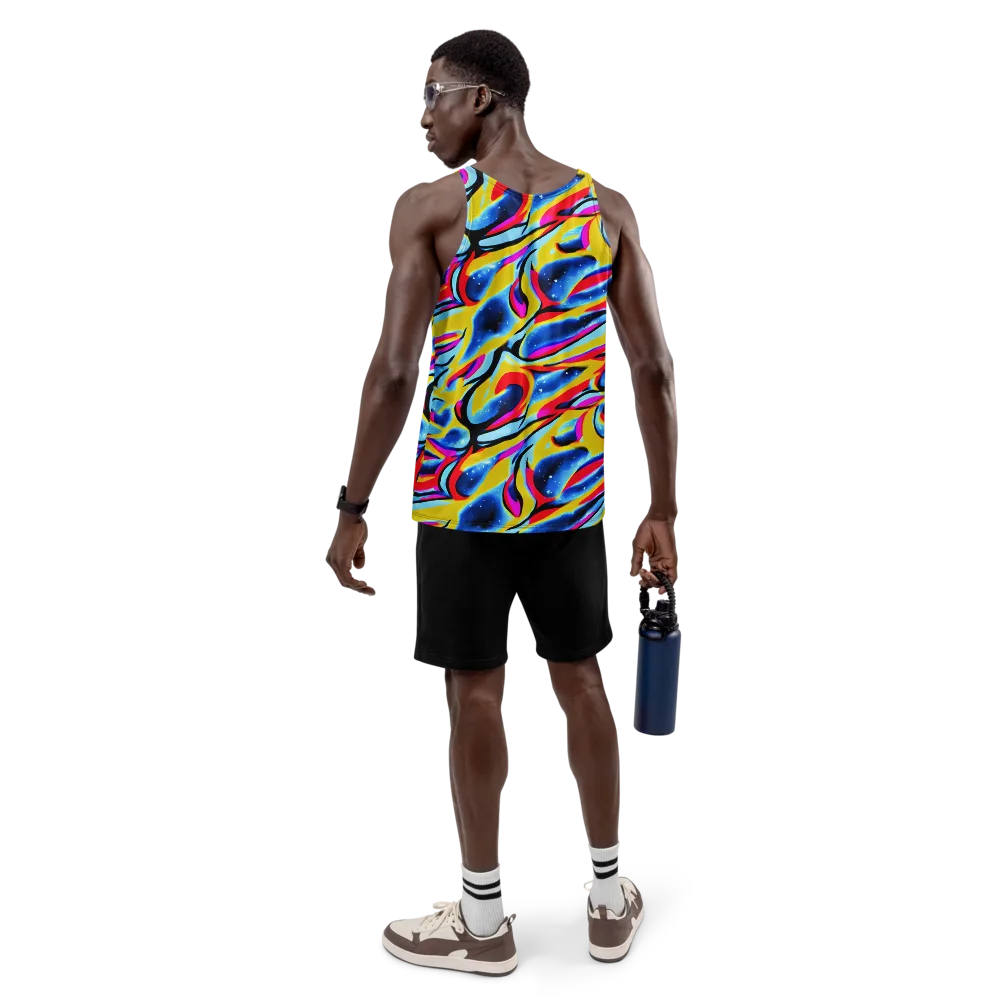 Electric Dreamscape on Men's Tank Top — Back