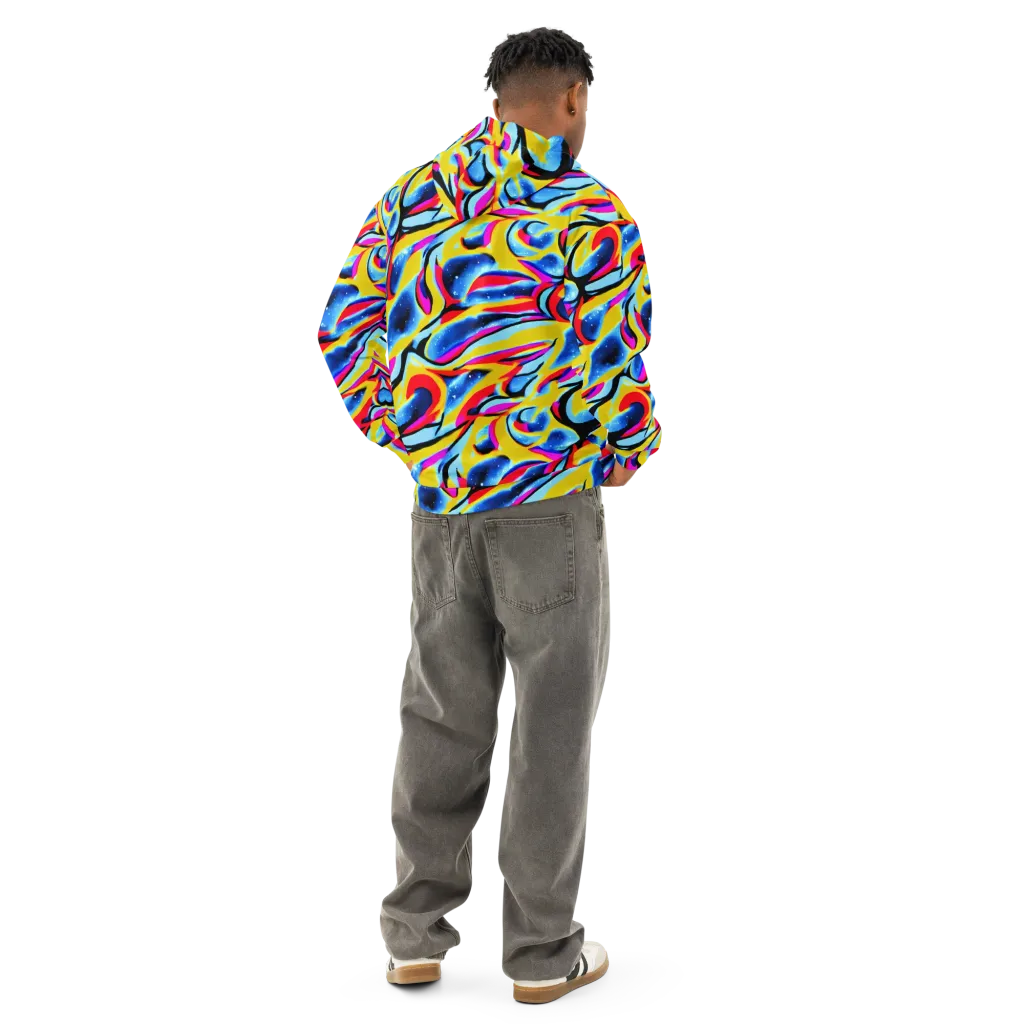 Electric Dreamscape on Cotton Hoodie — Back