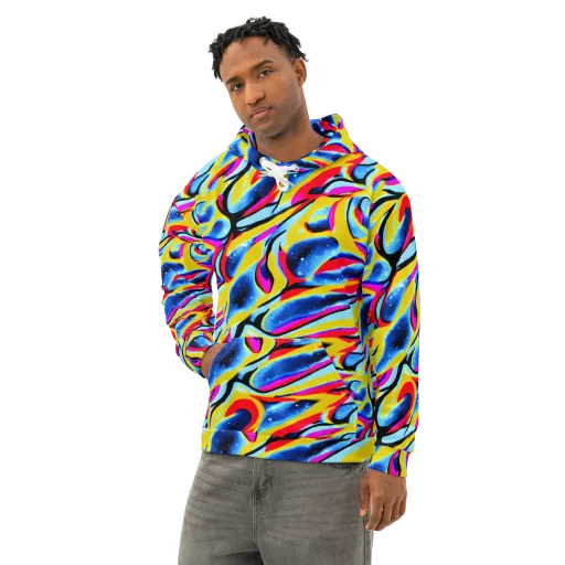 Electric Dreamscape on a Cotton Hoodie