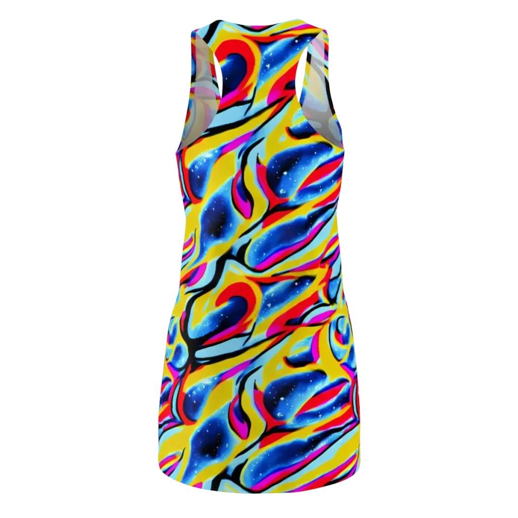 Electric Dreamscape on Racerback Dress — Back