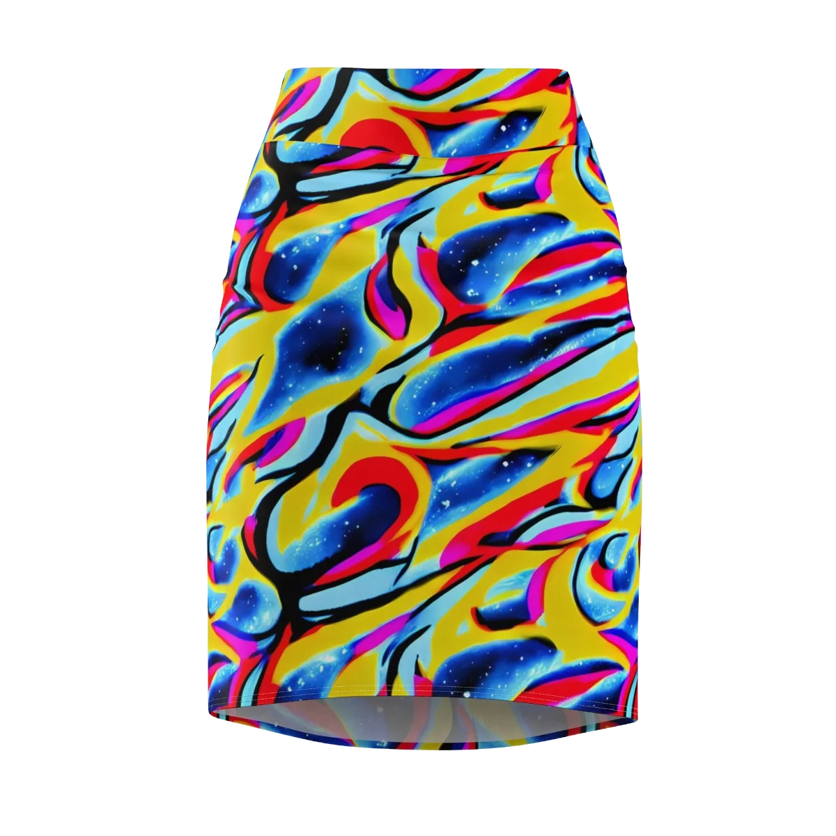 Electric Dreamscape on Pencil Skirt — Front