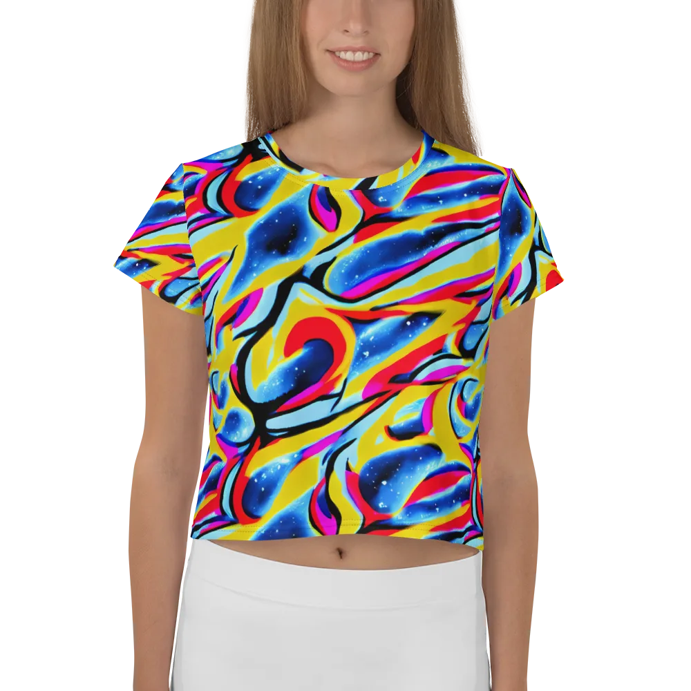 Electric Dreamscape on Crop Tee — Front