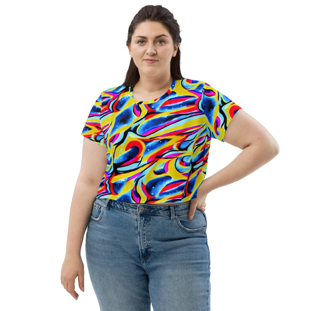 Electric Dreamscape on Crop Tee — Front
