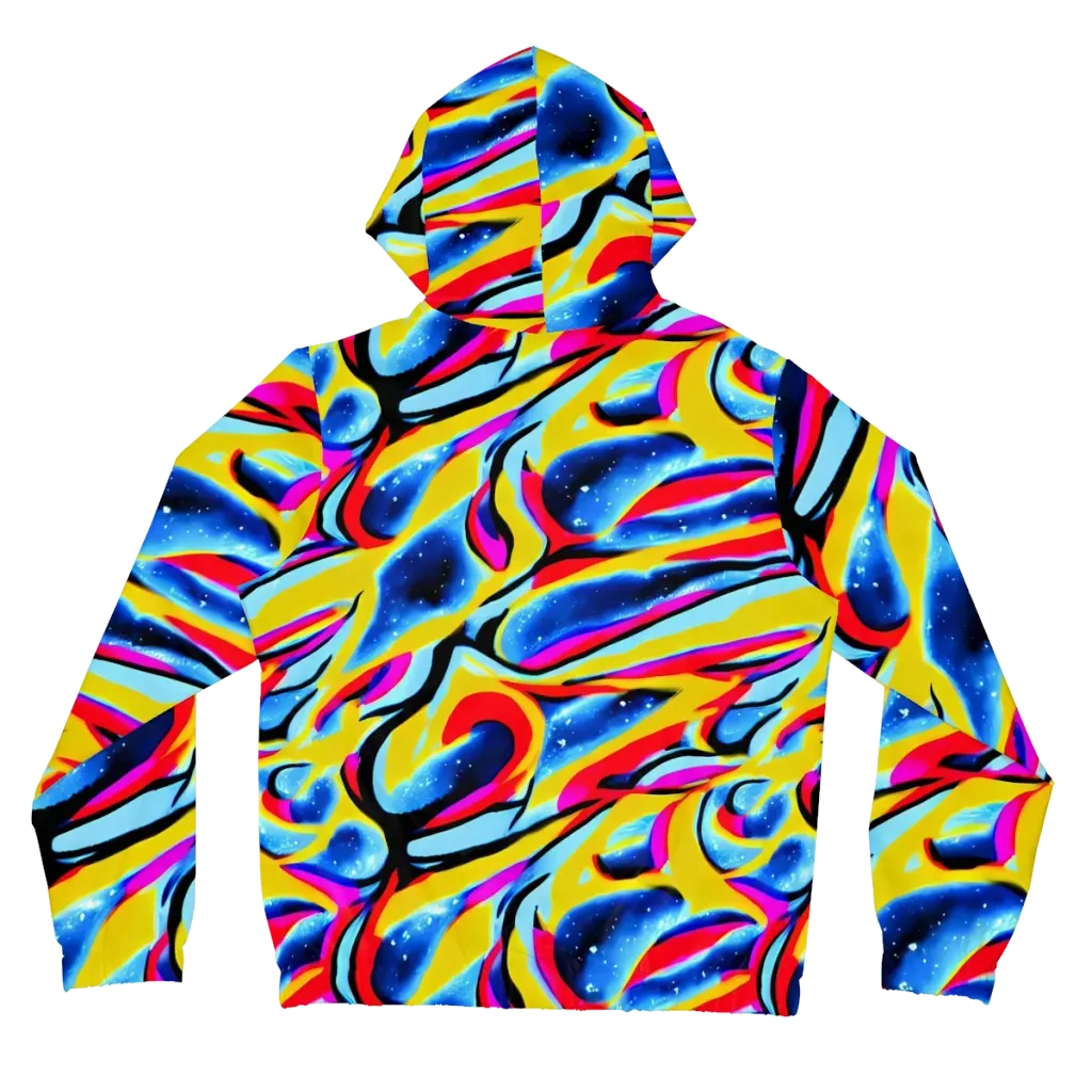 Electric Dreamscape on Women's Full-Zip Hoodie — Back
