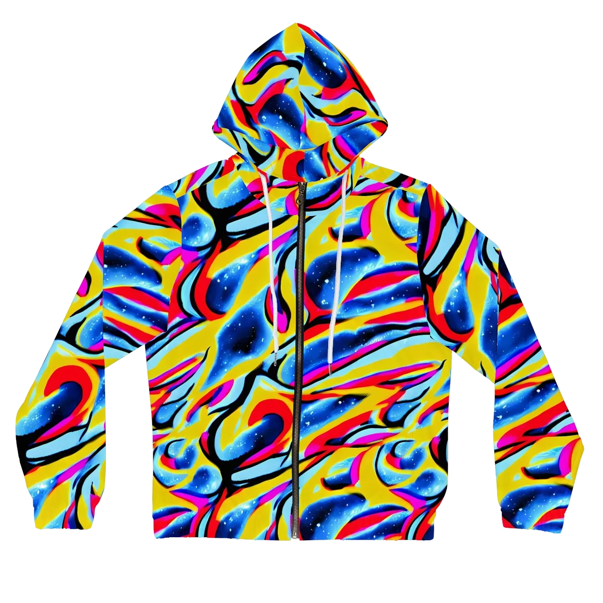 Electric Dreamscape on Women's Full-Zip Hoodie — Front