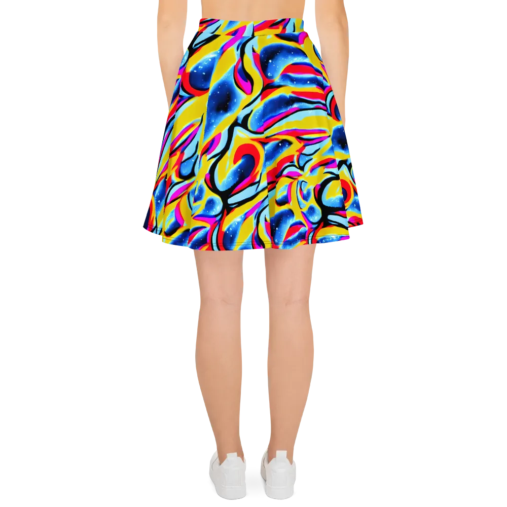Electric Dreamscape on Skater Skirt — Back