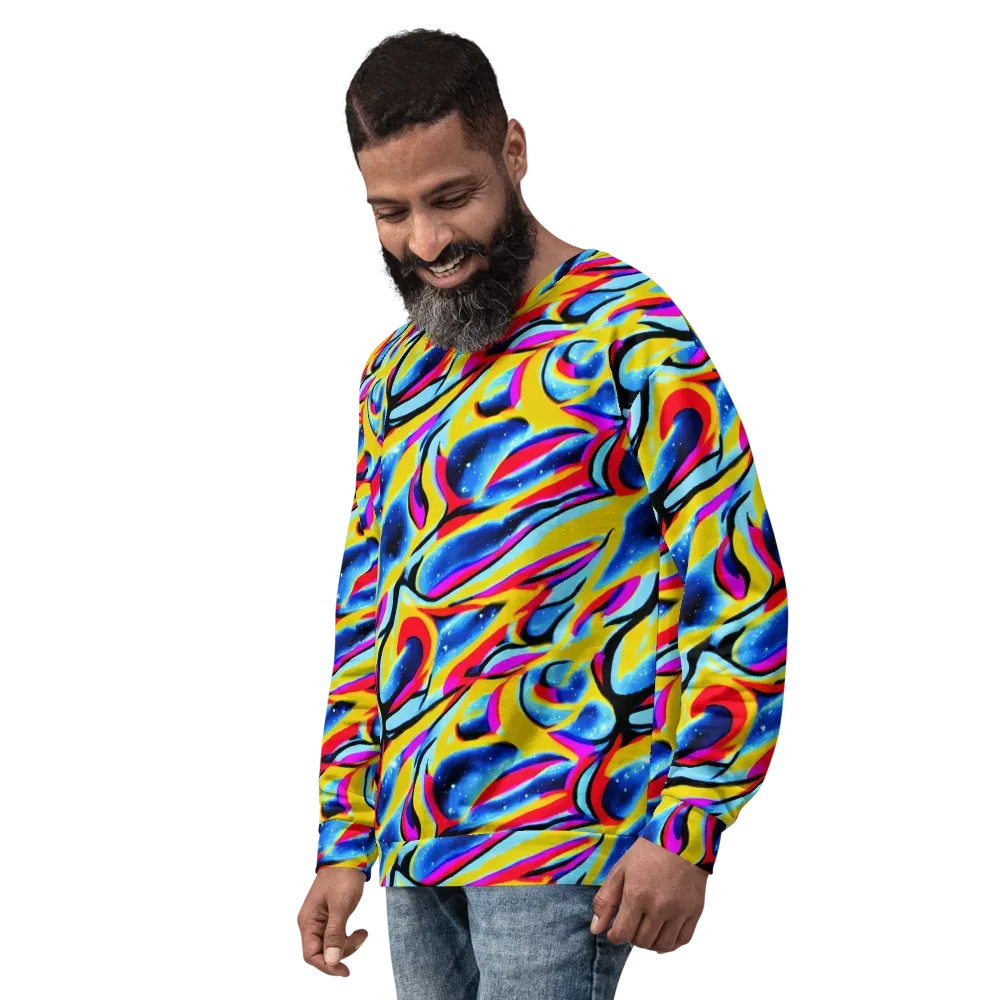 Electric Dreamscape on Sweatshirt — Left Front