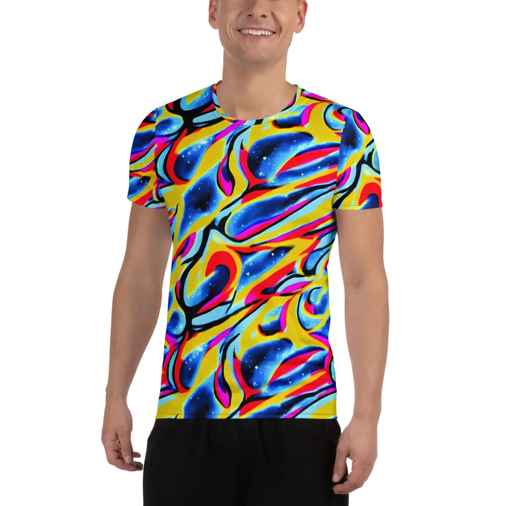 Electric Dreamscape on Men's Athletic T-Shirt — Front