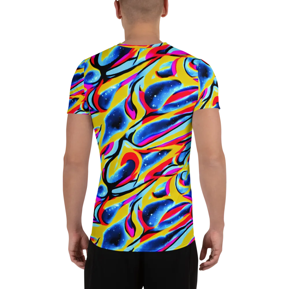 Electric Dreamscape on Men's Athletic T-Shirt — Back
