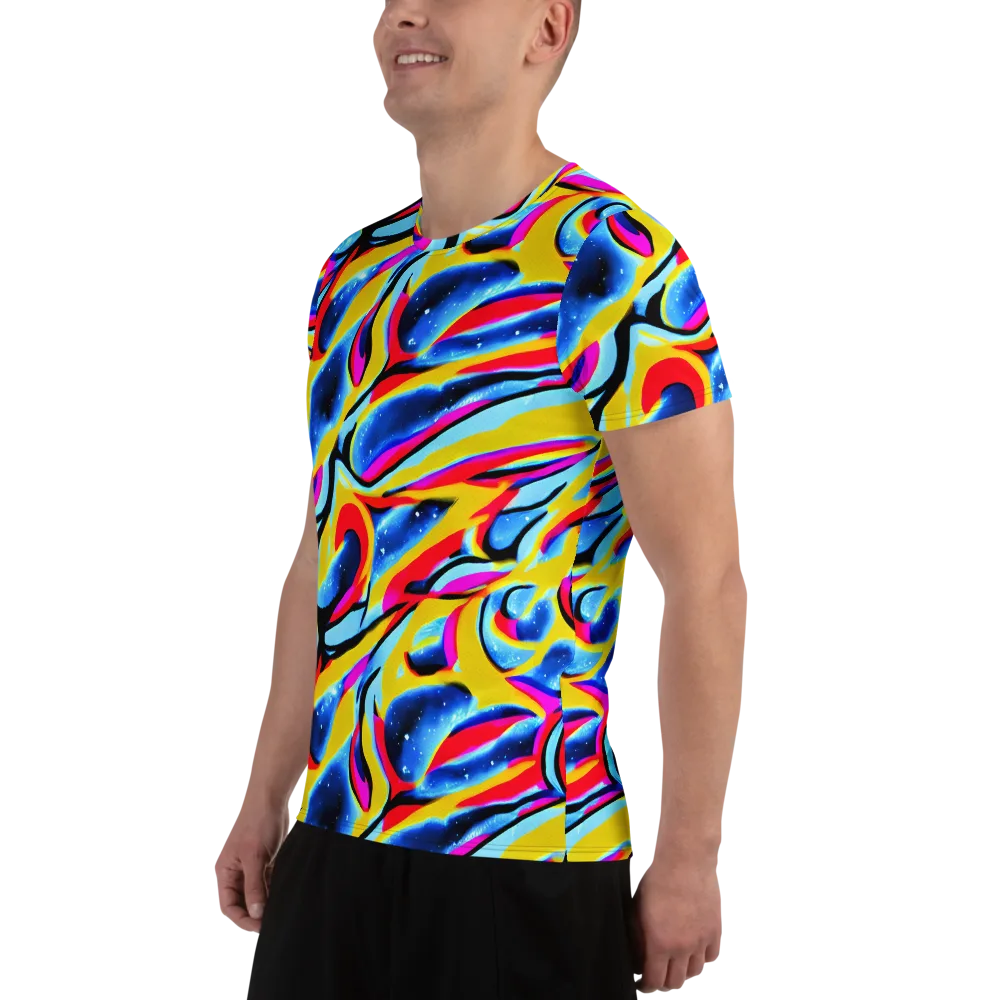 Electric Dreamscape on Men's Athletic T-Shirt — Left