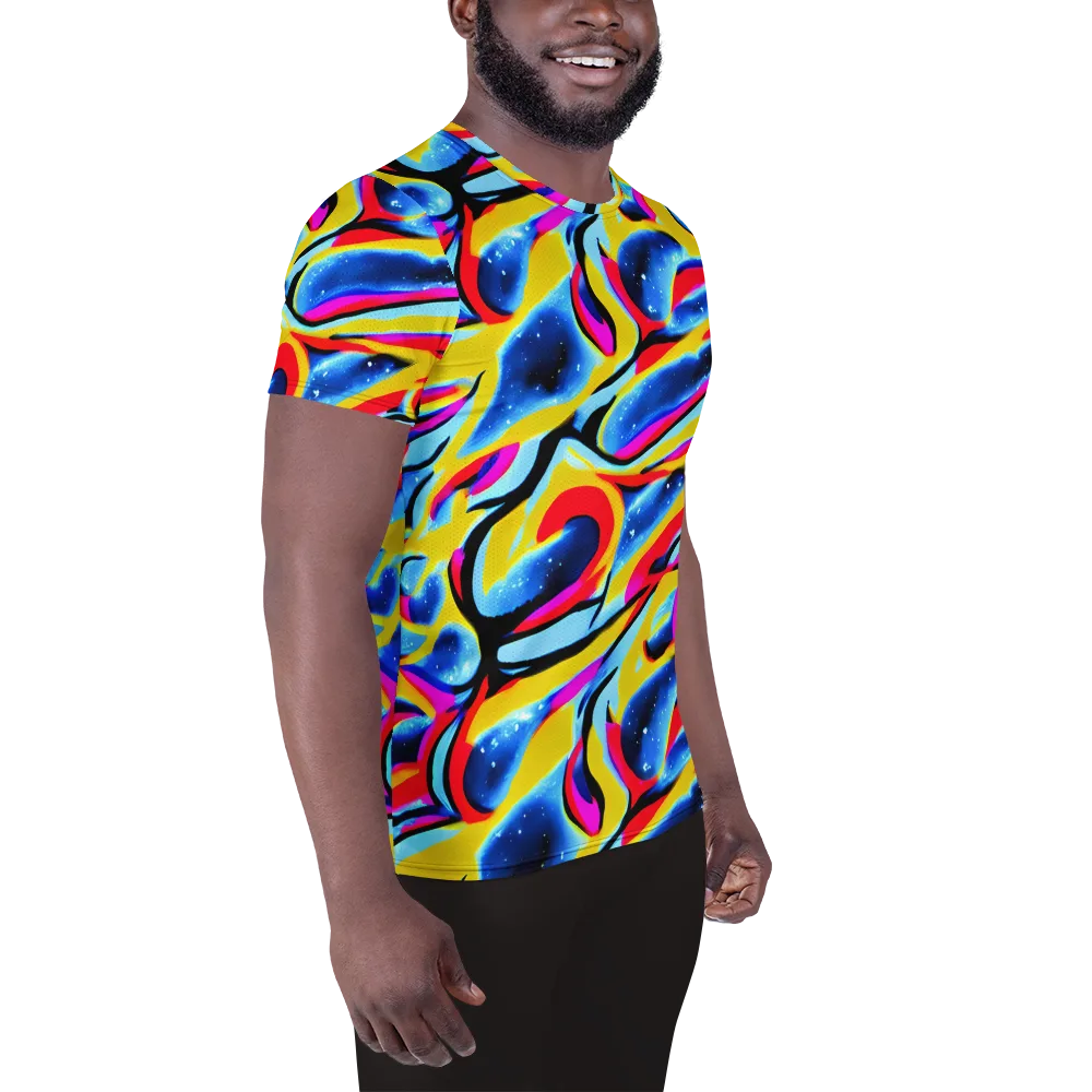 Electric Dreamscape on Men's Athletic T-Shirt — Right