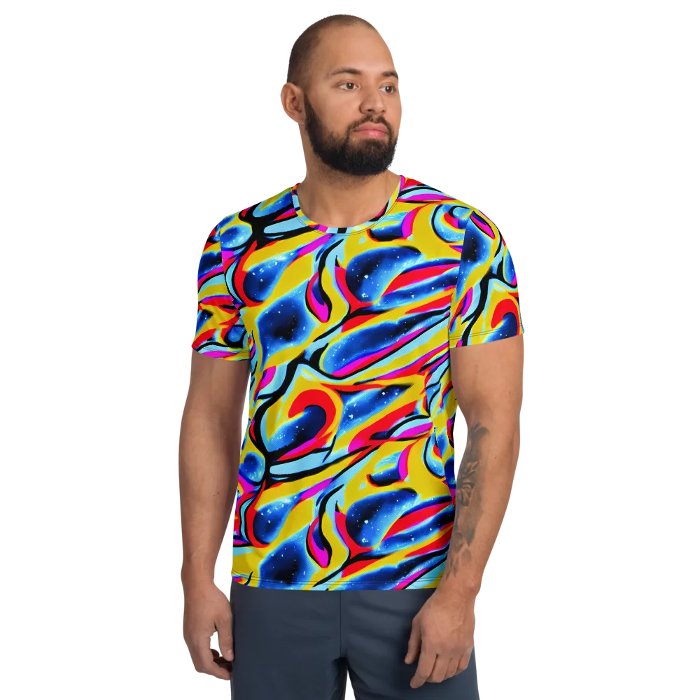 Electric Dreamscape on Men's Athletic T-Shirt — Front