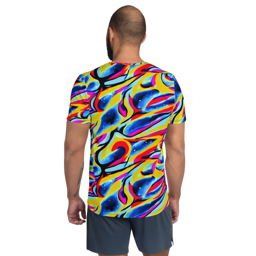 Electric Dreamscape on Men's Athletic T-Shirt — Back