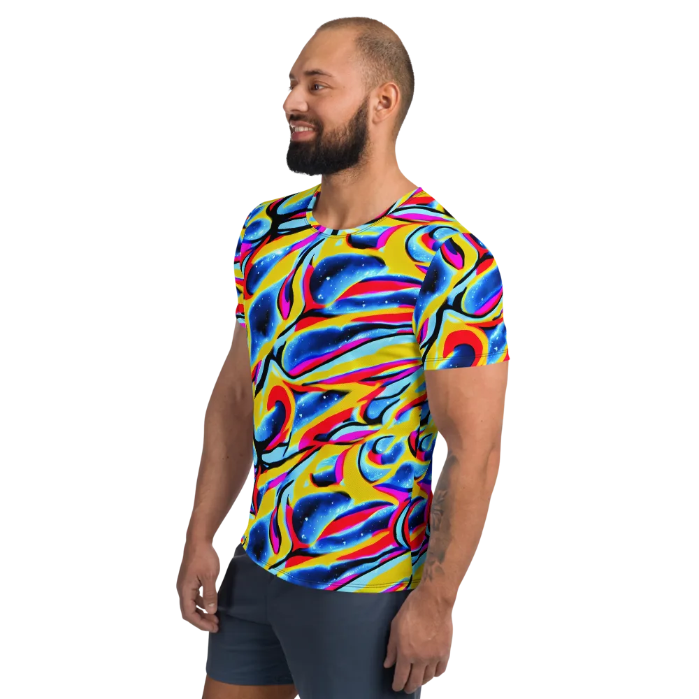 Electric Dreamscape on Men's Athletic T-Shirt — Left
