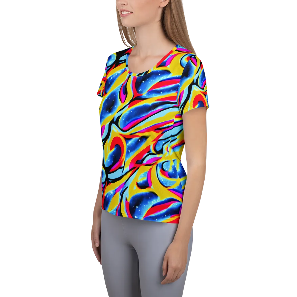 Electric Dreamscape on Women's Athletic T-Shirt — Left