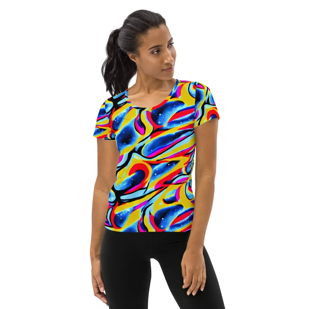 Electric Dreamscape on Women's Athletic T-Shirt — Front