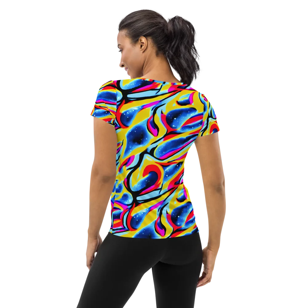 Electric Dreamscape on Women's Athletic T-Shirt — Back