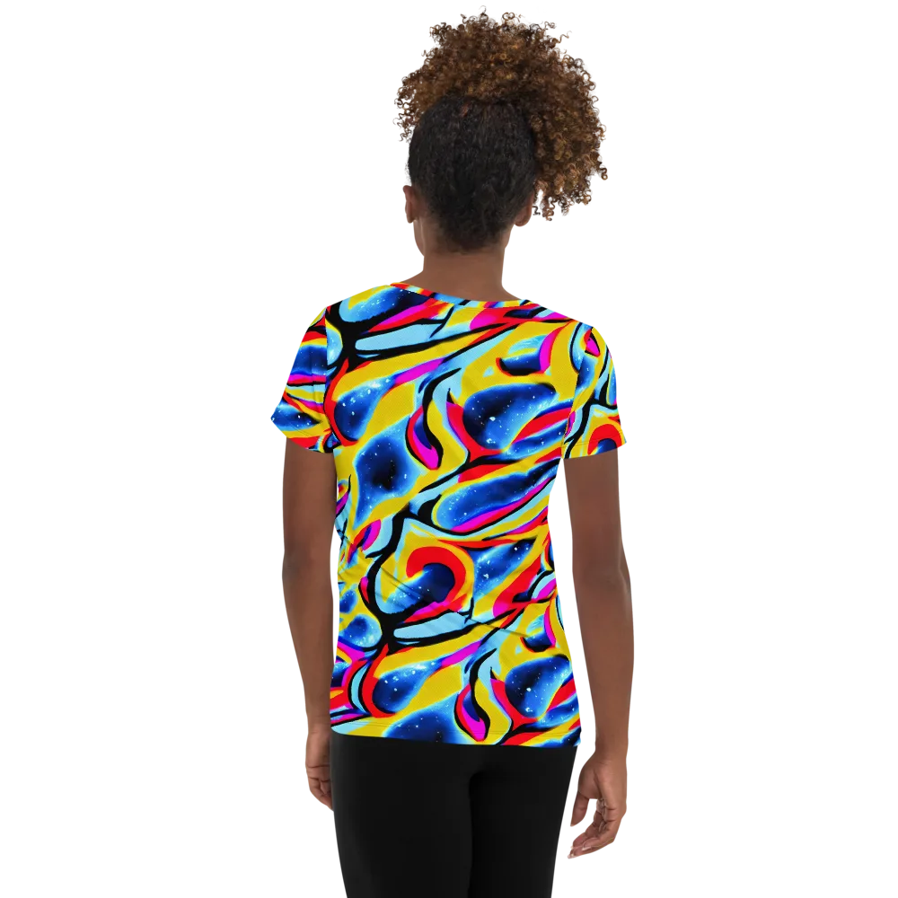 Electric Dreamscape on Women's Athletic T-Shirt — Back