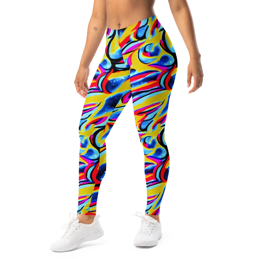Electric Dreamscape on Leggings — Left Front