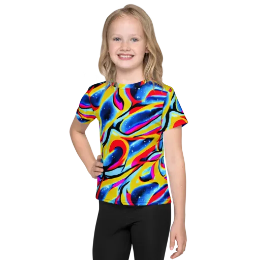 Electric Dreamscape on a Kids Crew Neck T-Shirt