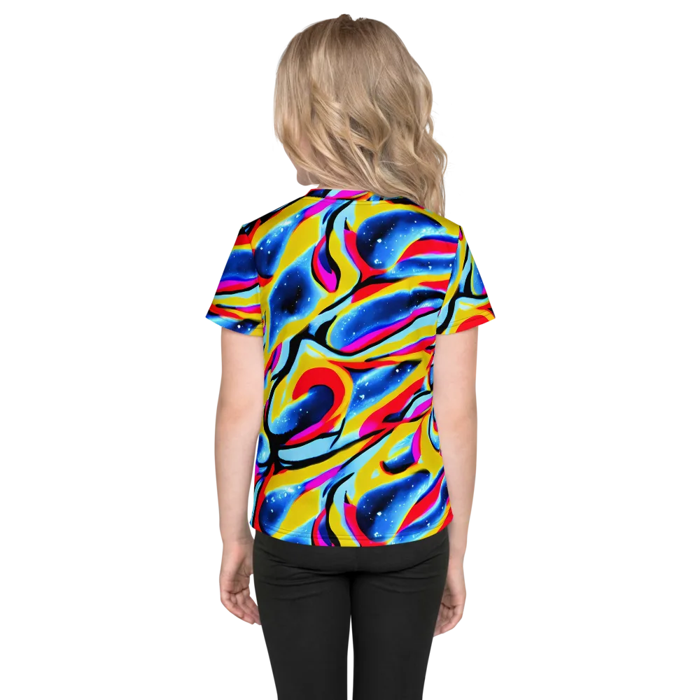 Electric Dreamscape on Kids Crew Neck T-Shirt — Back