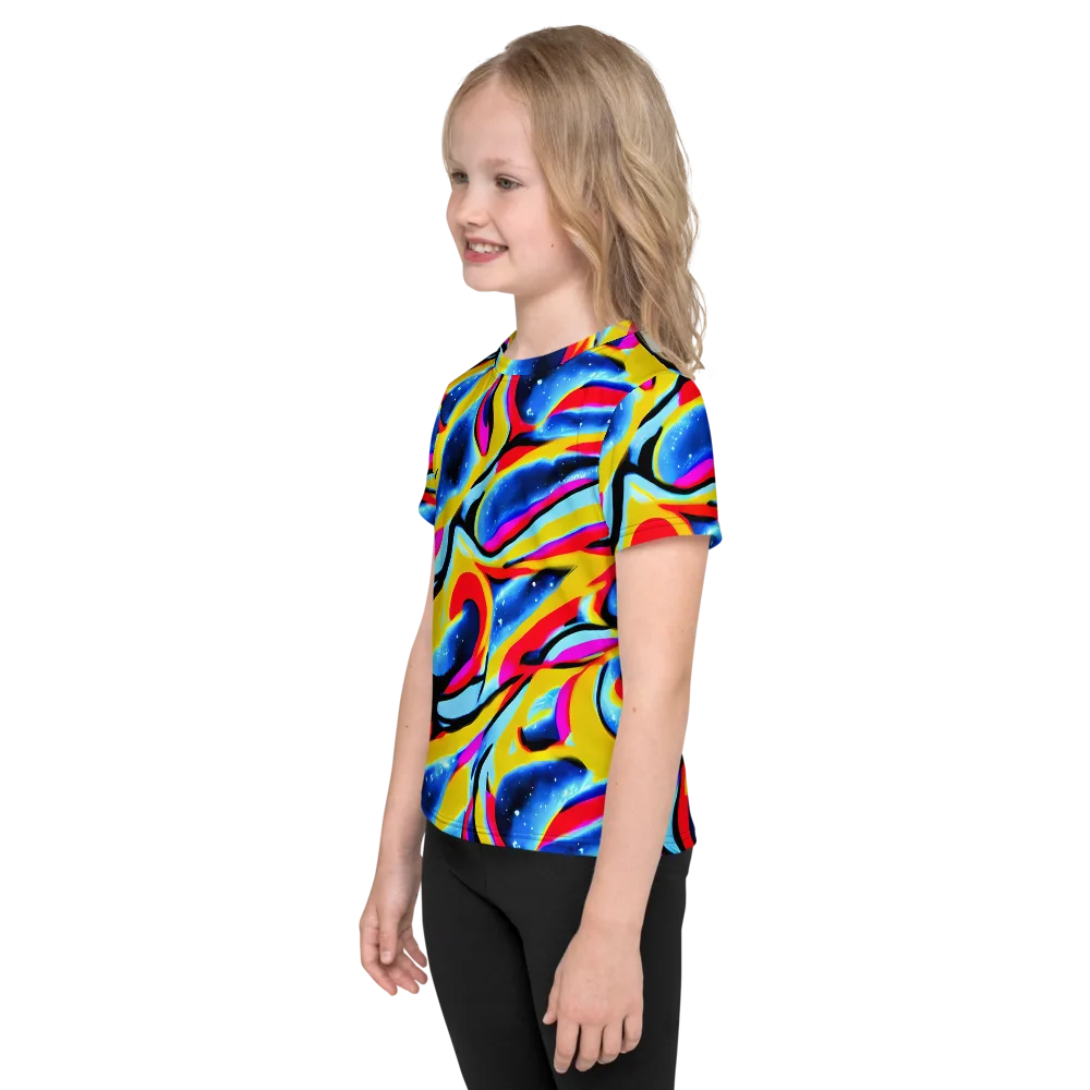 Electric Dreamscape on Kids Crew Neck T-Shirt — Left