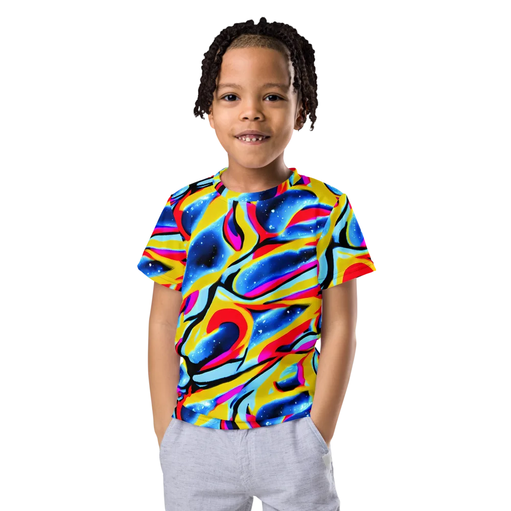 Electric Dreamscape on Kids Crew Neck T-Shirt — Front