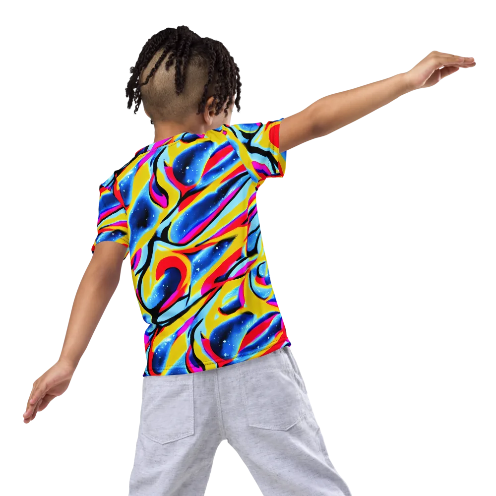 Electric Dreamscape on Kids Crew Neck T-Shirt — Back
