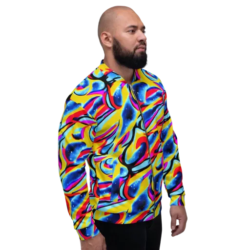 Electric Dreamscape on a Bomber Jacket