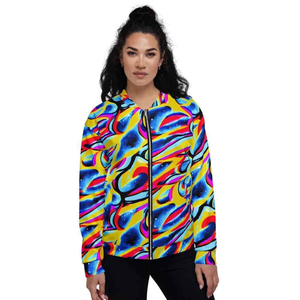 Electric Dreamscape on Bomber Jacket — Front