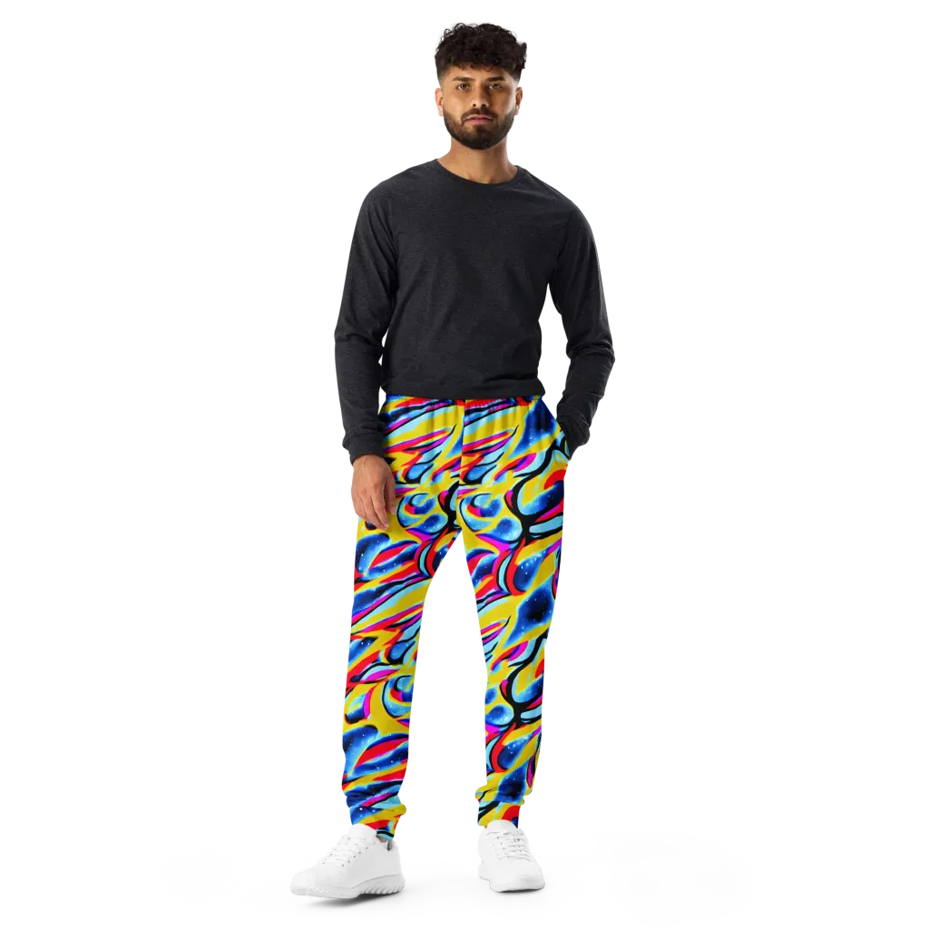 Electric Dreamscape on Men's Joggers — Front