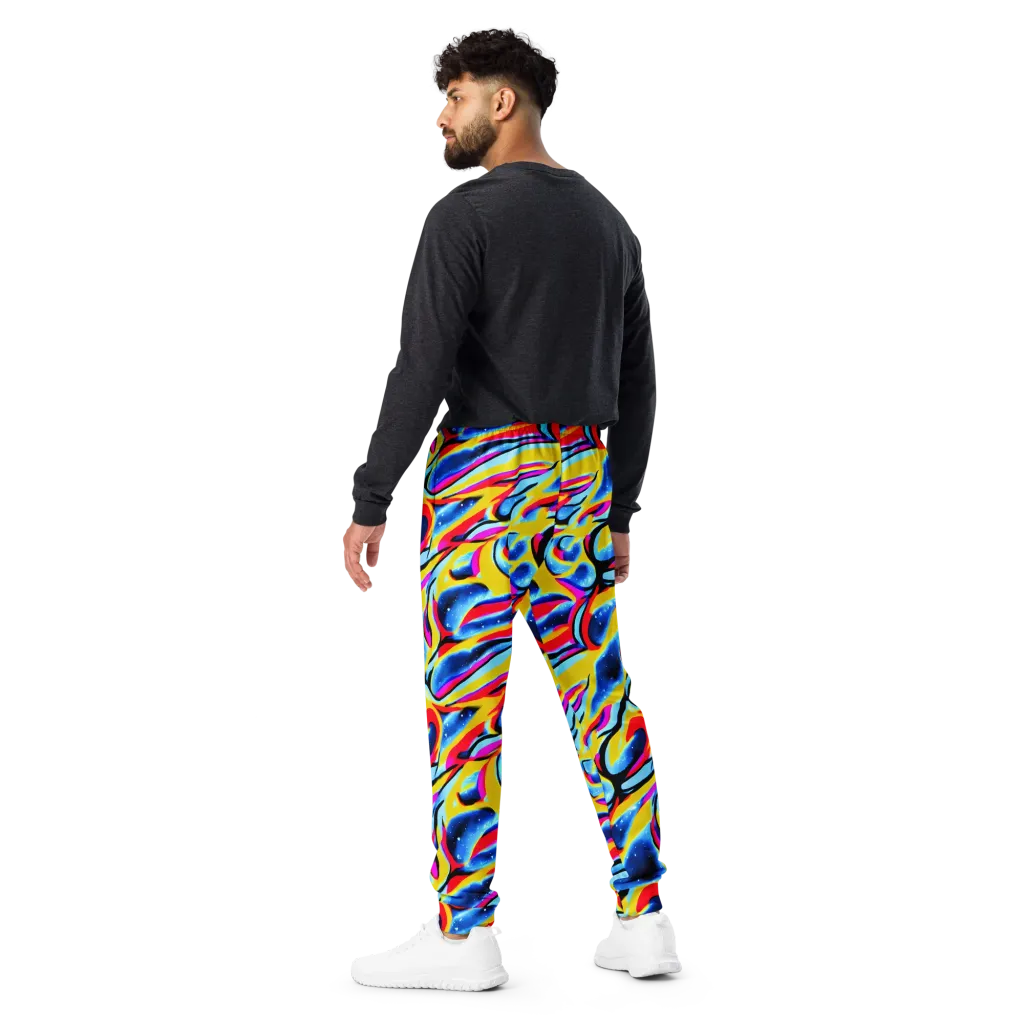 Electric Dreamscape on Men's Joggers — Back