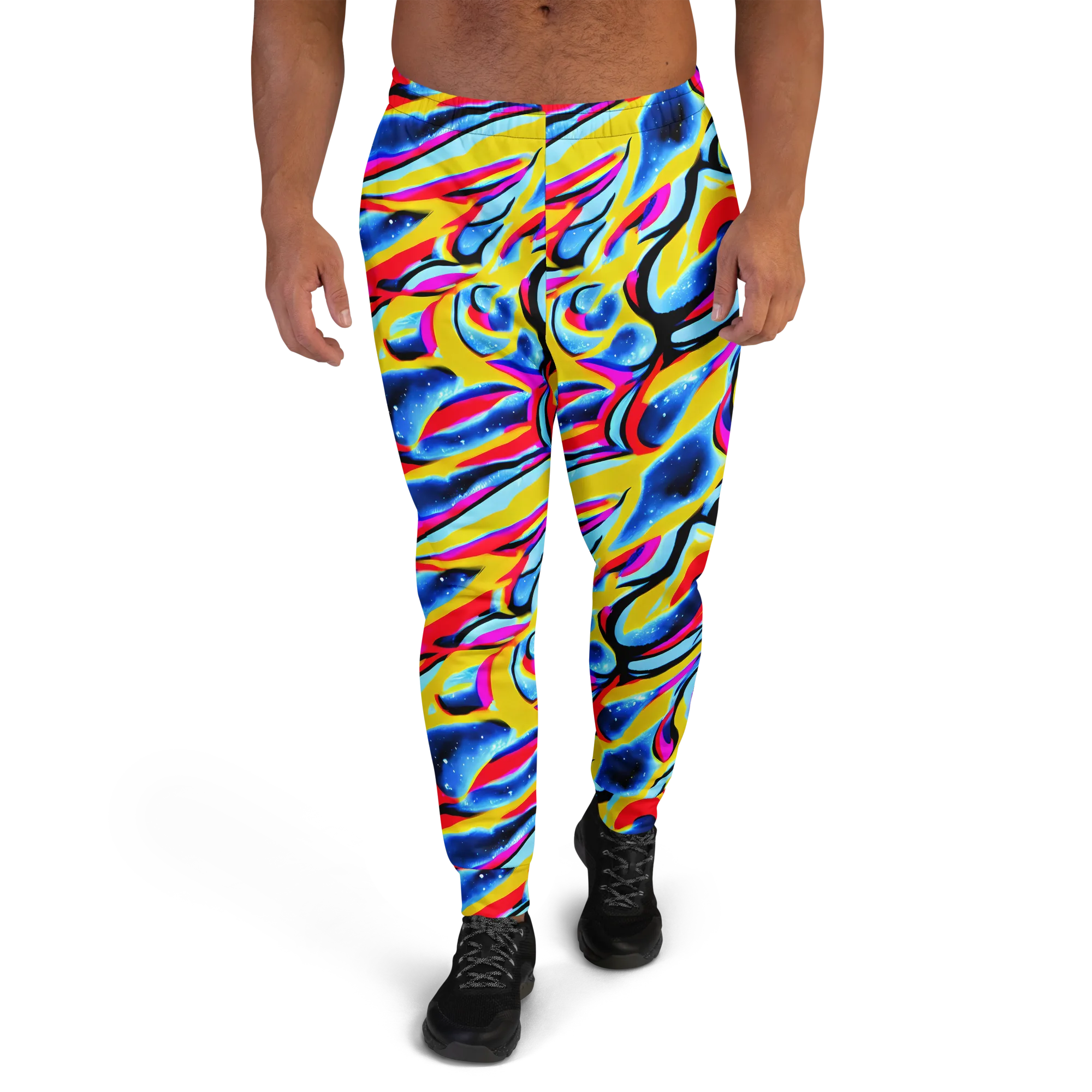 Electric Dreamscape on Men's Joggers — Front