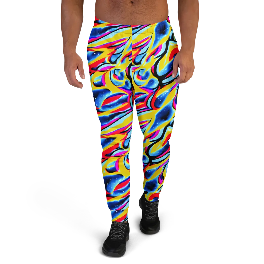 Electric Dreamscape on Men's Joggers — Front