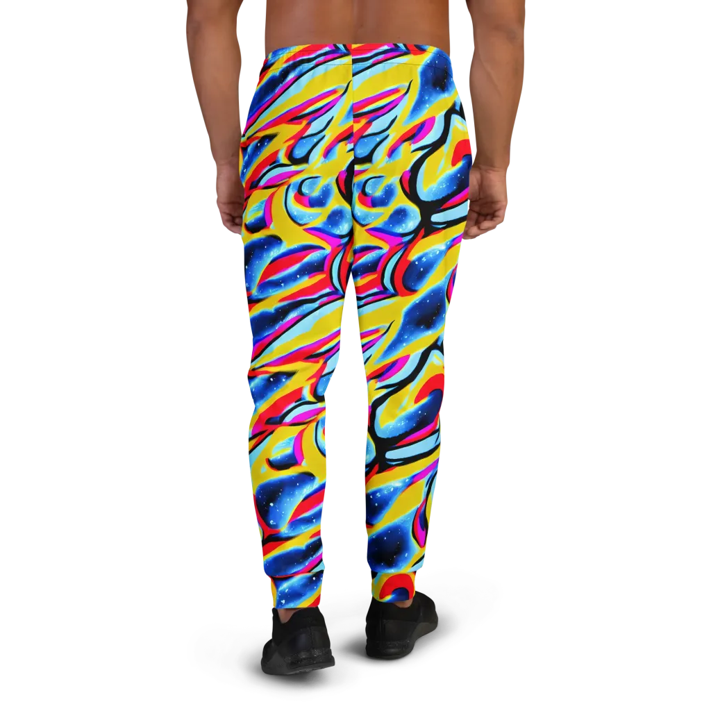 Electric Dreamscape on Men's Joggers — Back