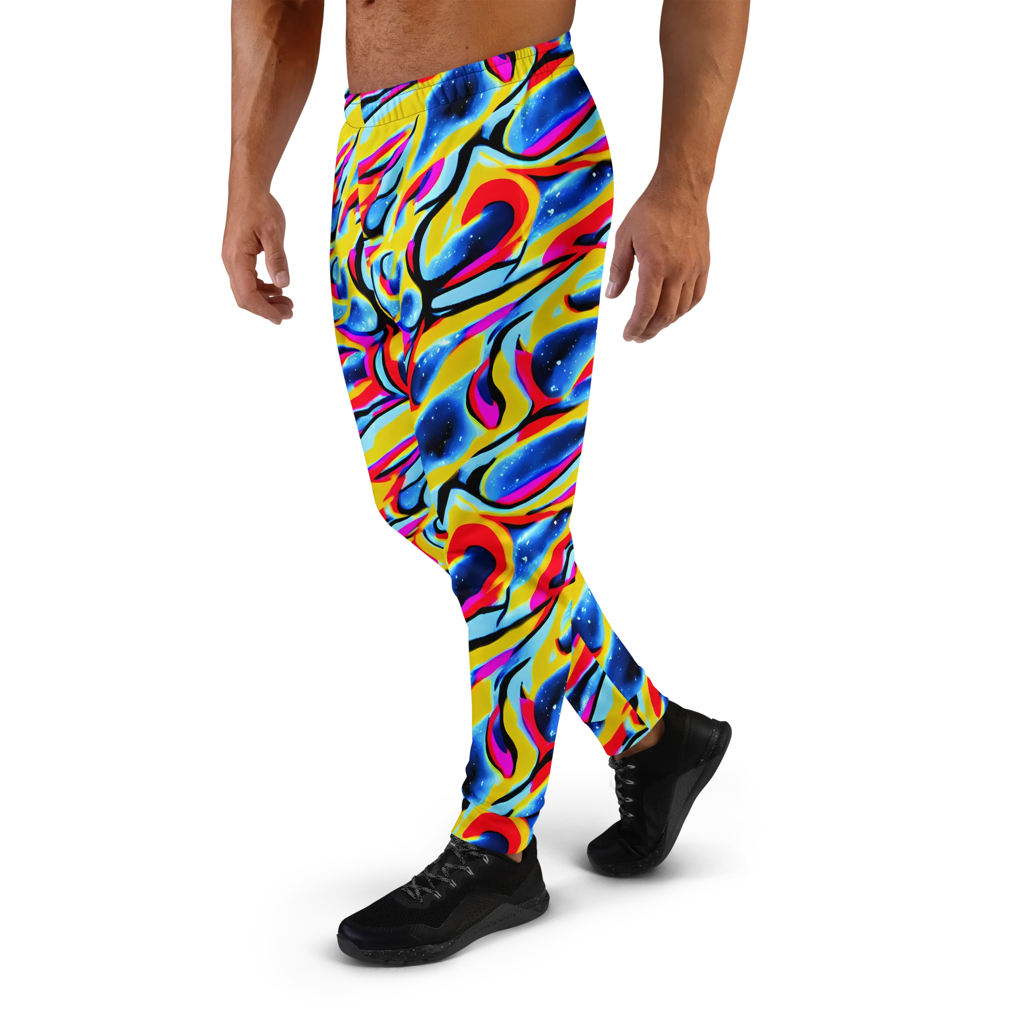 Electric Dreamscape on Men's Joggers — Left