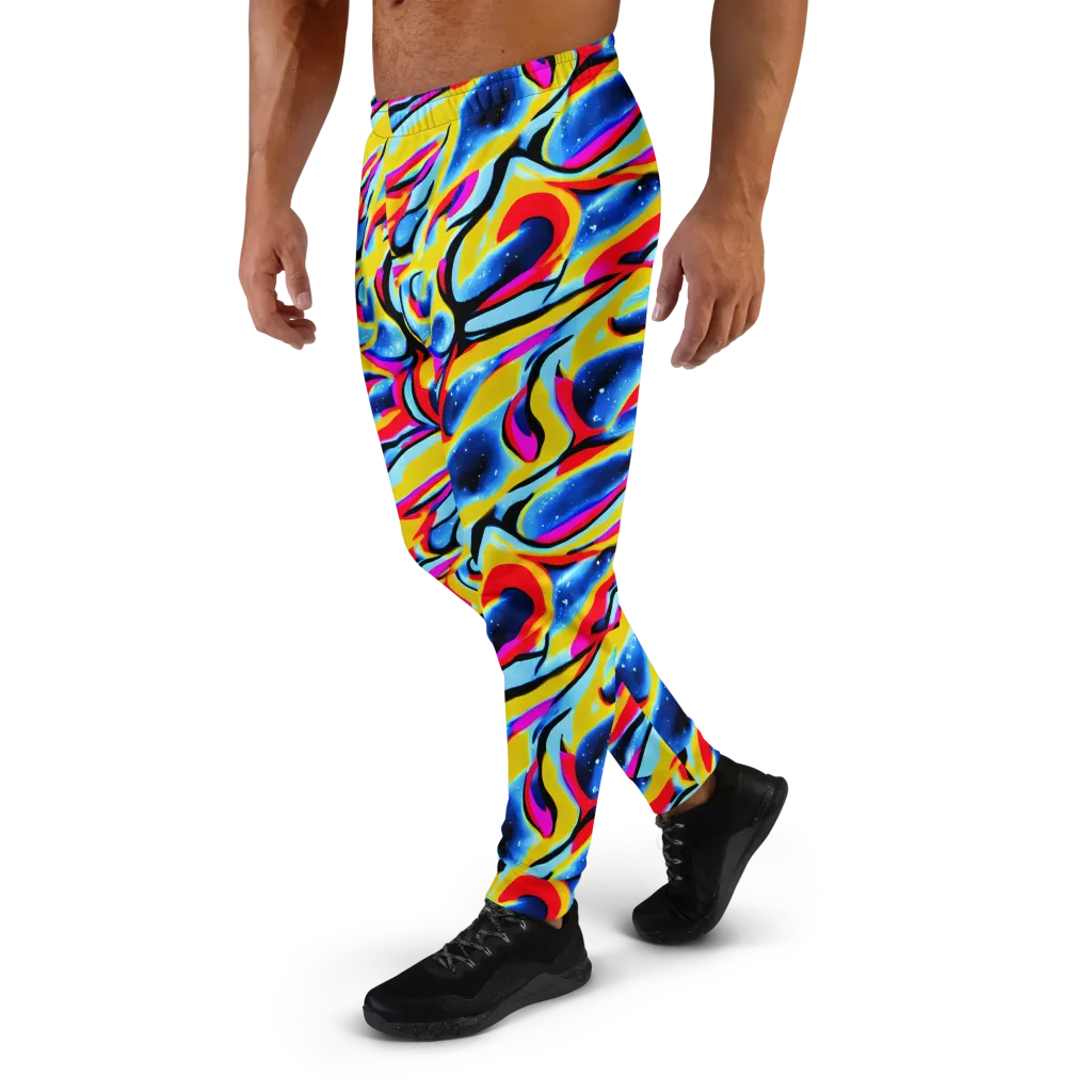 Electric Dreamscape on Men's Joggers — Left