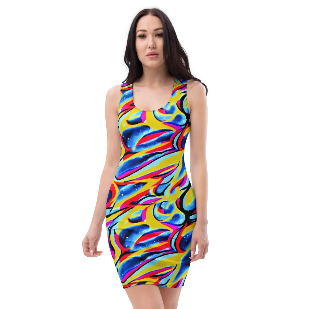 Electric Dreamscape on Bodycon Dress — Front