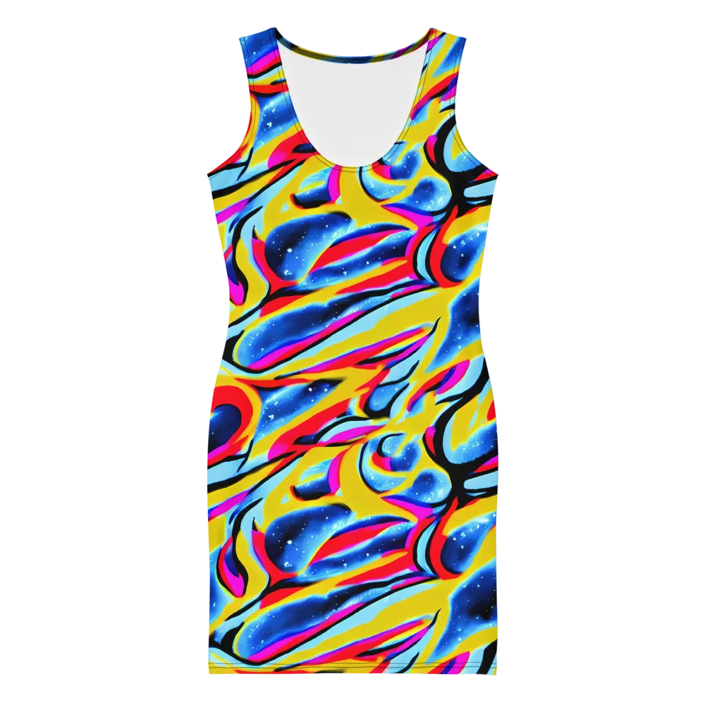 Electric Dreamscape on Bodycon Dress — Front