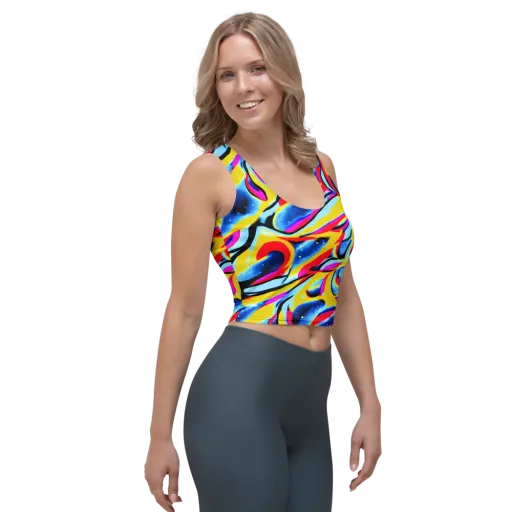 Electric Dreamscape on a Crop Top