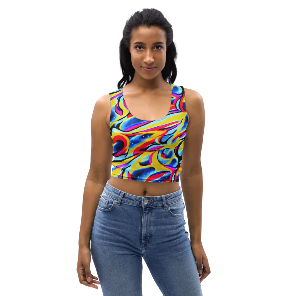 Electric Dreamscape on Crop Top — Front