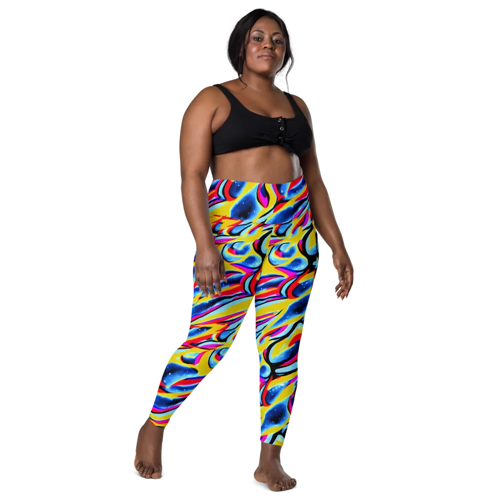 Electric Dreamscape on Leggings with Pockets — Front
