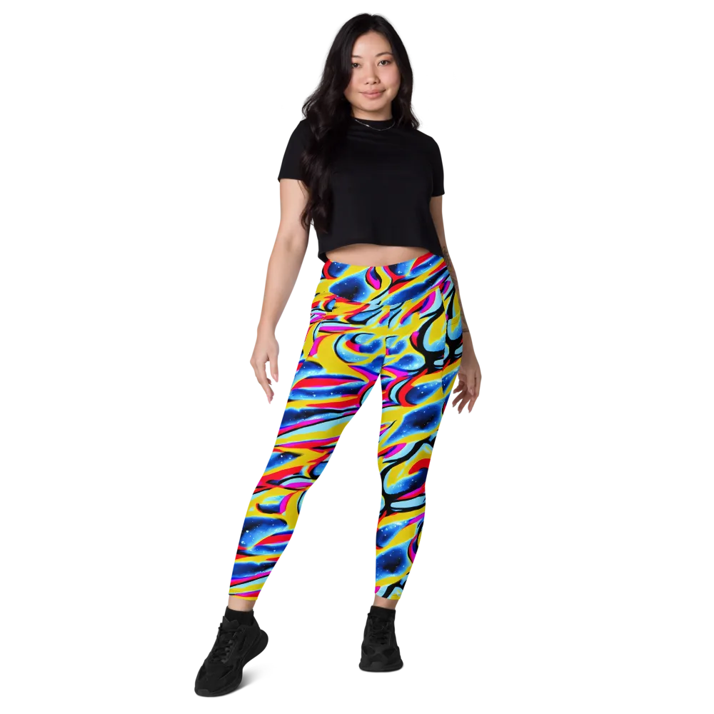 Electric Dreamscape on Leggings with Pockets — Front