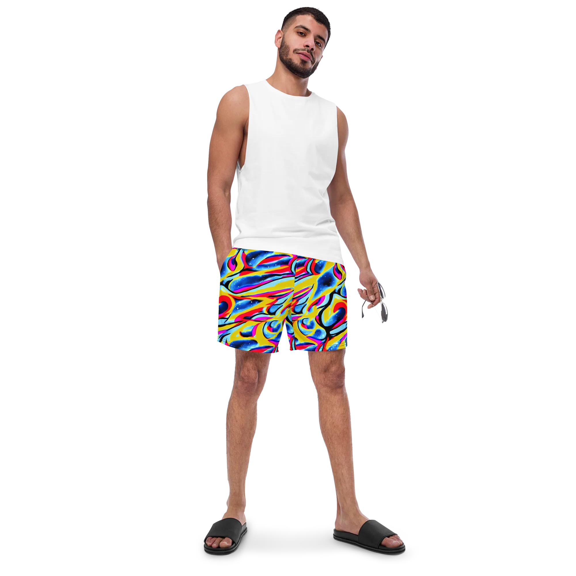 Electric Dreamscape on Swim Trunks — Front