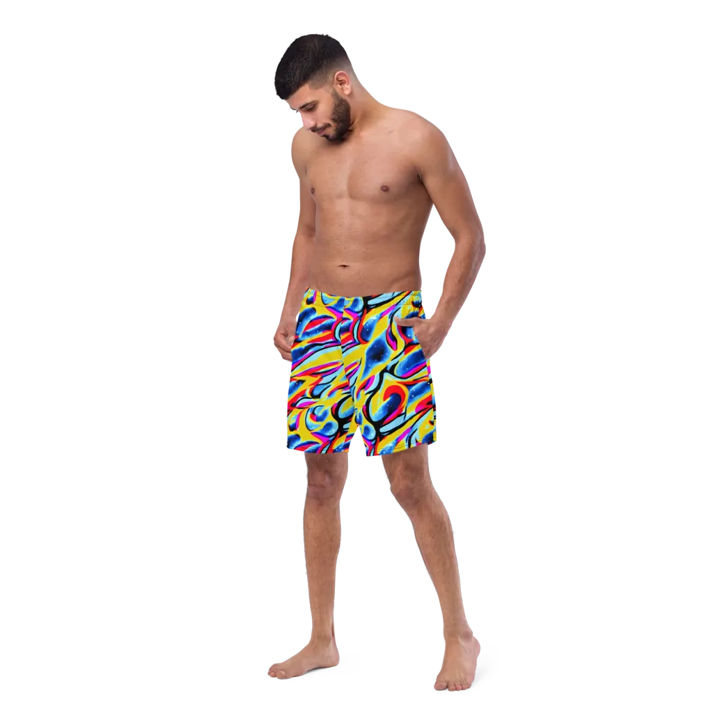 Electric Dreamscape on Swim Trunks — Left Front