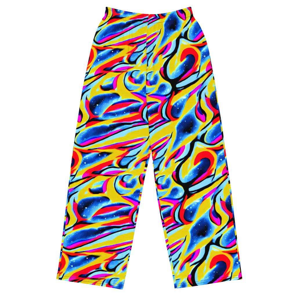 Electric Dreamscape on Wide-Leg Pants — Front