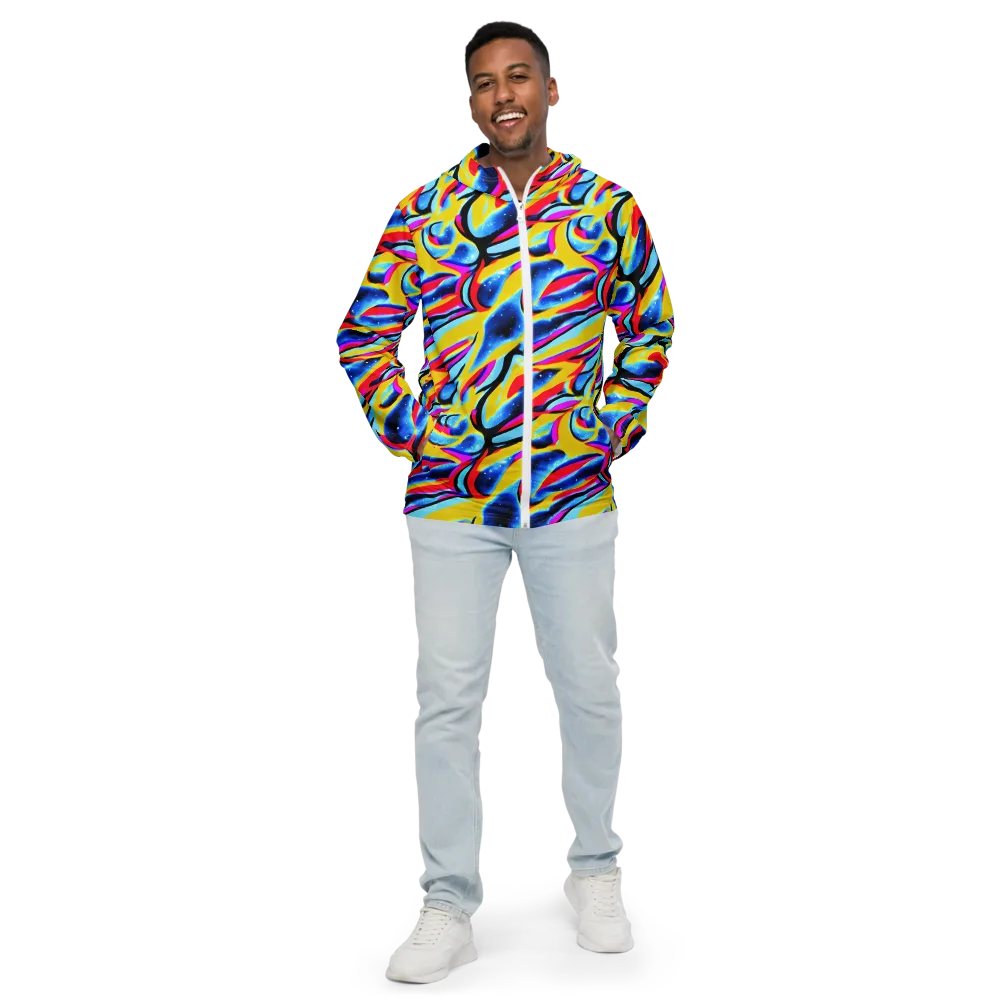Electric Dreamscape on Men's Windbreaker — Front