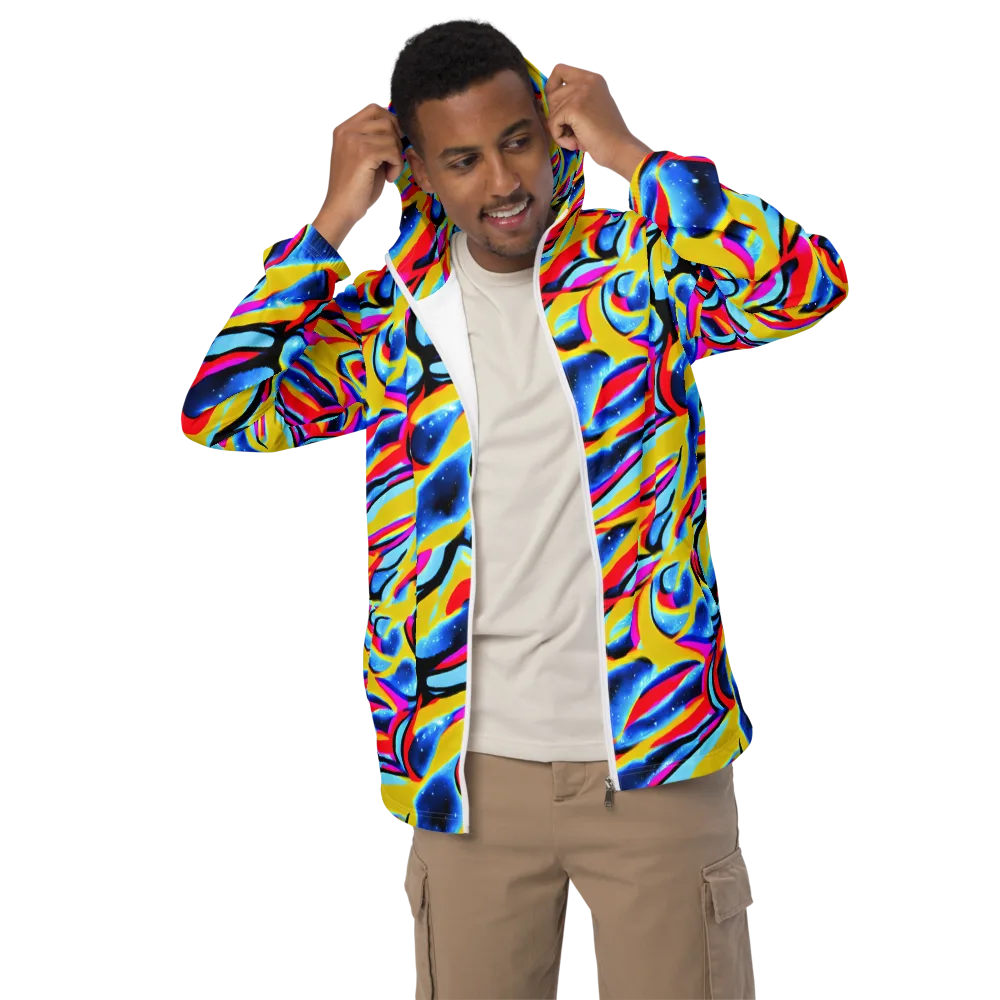 Electric Dreamscape on Men's Windbreaker — Front