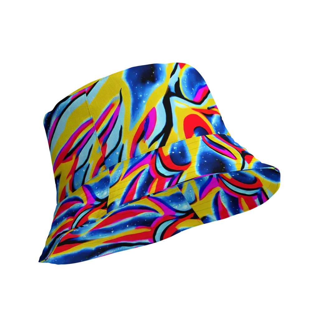 Electric Dreamscape on Reversible Bucket Hat — Product details Outside